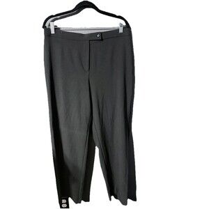 Women's Briggs New York Petite Pants Sz 14 P Button Classic Black Office Work